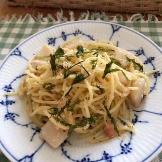 ホタテのたらこパスタ